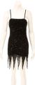 Fully Beaded Spaghetti Strap Sequined Formal Dress in Black